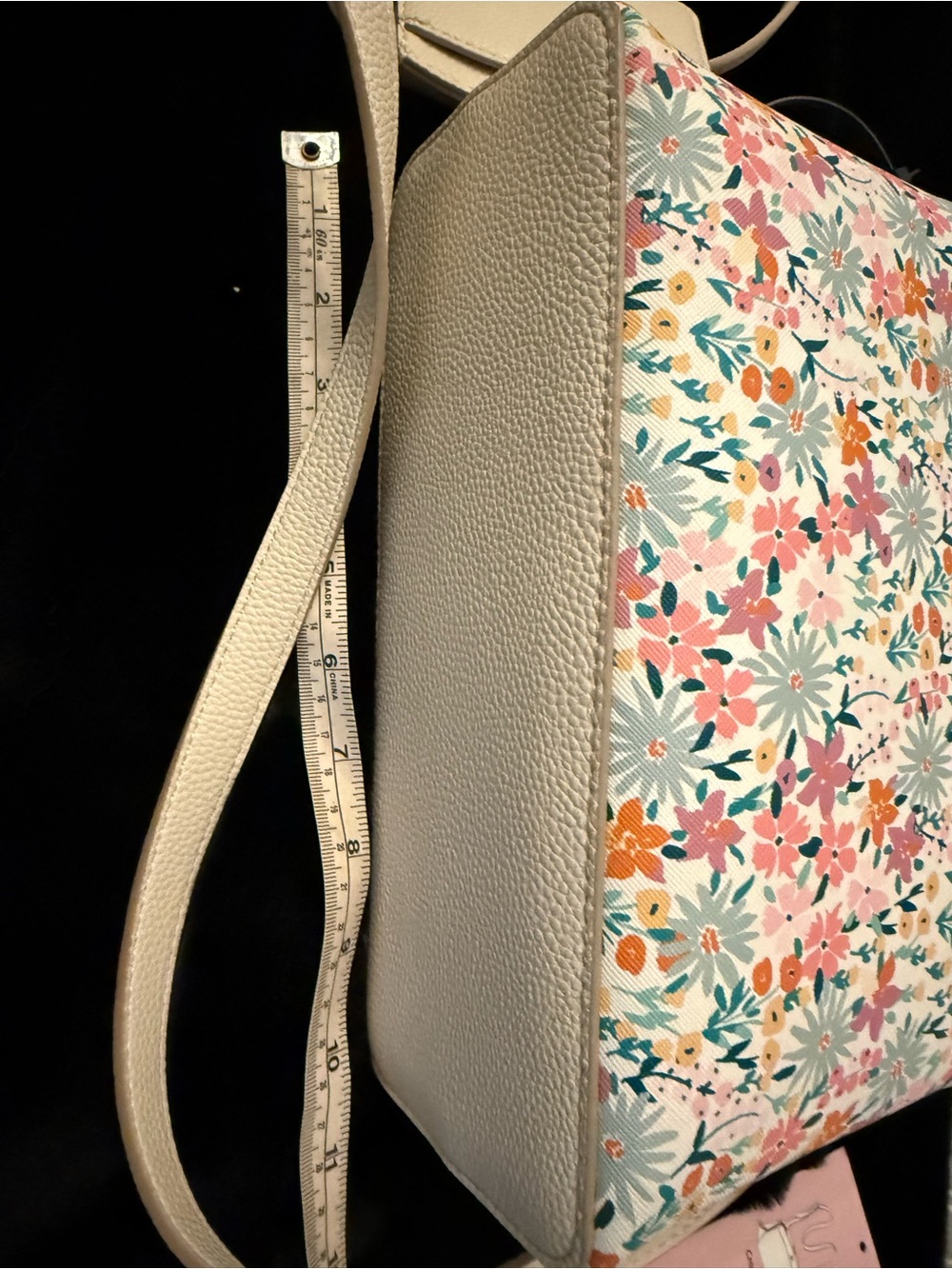 Nanette Lepore Cream Crossbody with Pink, Orange & Blue Floral Print - Picture 10 of 16